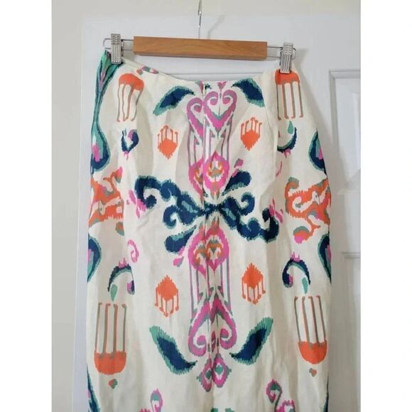 New Zara LINEN BLEND KNOTTED PARE SKIRT,Size XS,Color Ecru - Picture 9 of 12